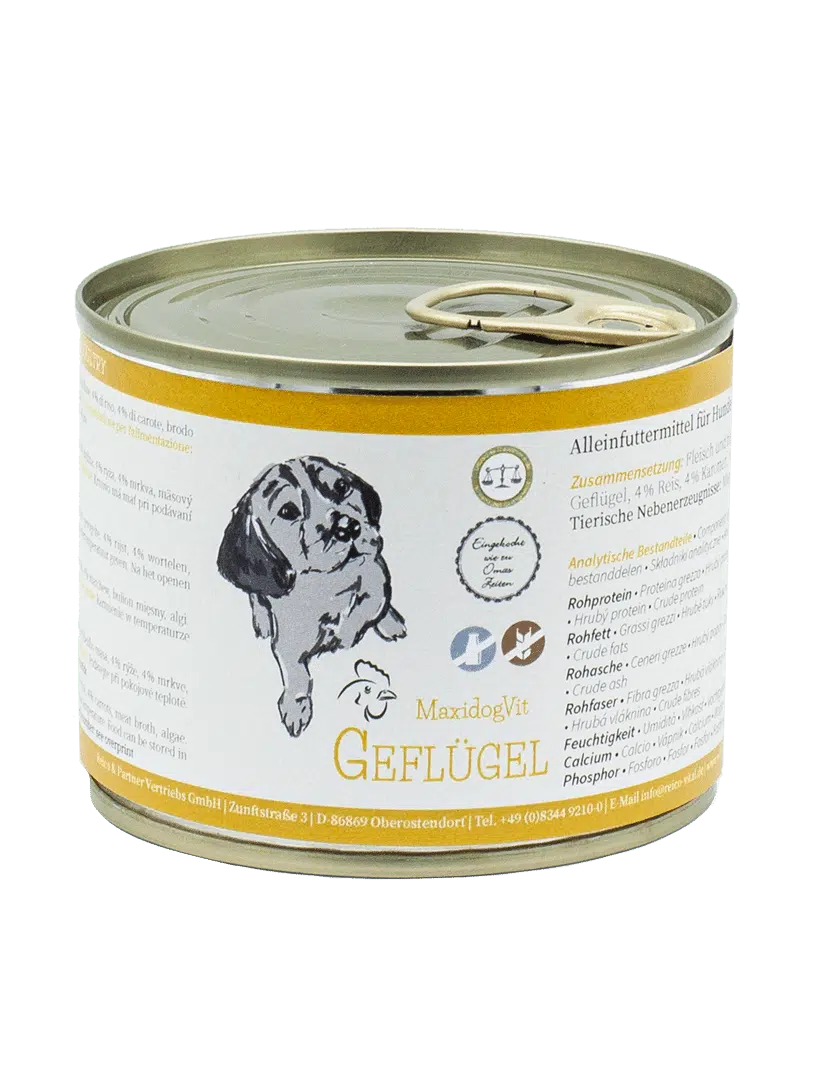 maxivit-gefluegel MaxidogVit „Geflügel“ – Gesundes Nassfutter für Hunde