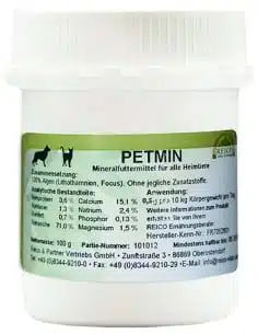 Tiernahrung Reico Petmin von Reico - Ein All-in-One-Mineralstoff-Präparat für Hunde und Katzen Petmin